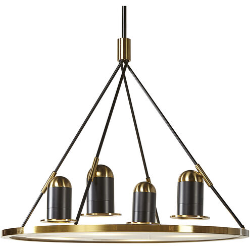 Dunlop 4 Light Black / Brass / Black Chandelier Ceiling Light